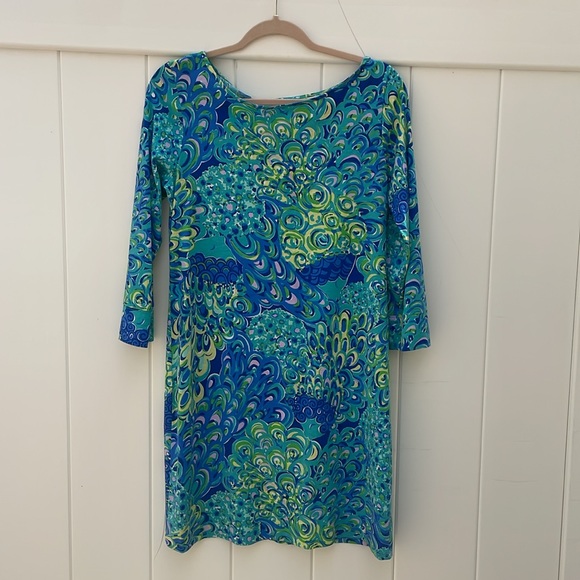Lilly Pulitzer Marlow Dress in Lilly’s Lagoon Sea Blue Size Medium - Picture 5 of 17